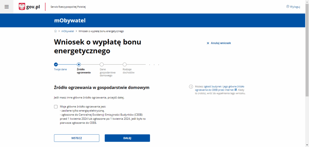 wniosek o bon energetyczny krok 2